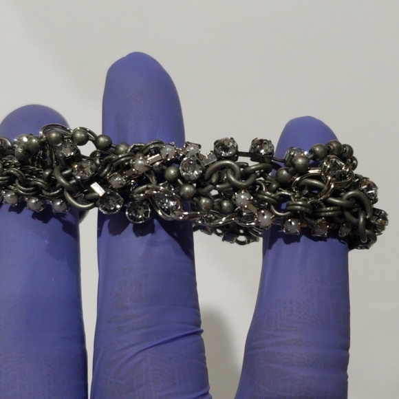 American Eagle Silver-Tone Twisted Crystal Cluster Bracelet – Women's Jewelry - Picture 10 of 11